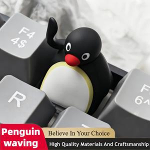 TEMU 1개 귀여운 펭귄 기계식 키보드 키캡 - 귀여운 펭귄 디자인, 내구성 있는 에폭시 수지, QWERTY/AZERTY/SQAZertyY 레이아웃 호환 - 게이밍 및 오피스 컴퓨터 타이핑 액세서리 (키보드 위의 펭귄 천국)|키캡|키캡