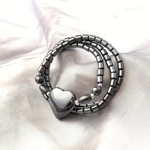 TEMU 남녀공용 천연 테라헤르츠 하트 펜던트 목걸이 - 무도금 천연 비즈 주얼리, 캐주얼 스타일, 뮤직 페스티벌 & 사계절 중성적 목걸이 (도금 없음), 남녀공용 캐주얼 목걸이 선물