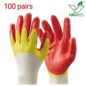 TEMU HANWOO 라텍스 이중코팅 작업장갑 100개입