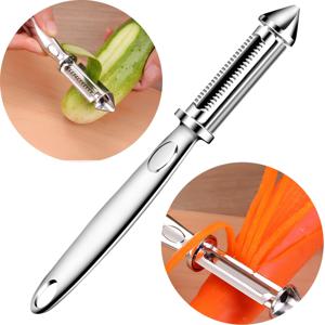 TEMU 3in1 스테인리스 다기능 채칼 세트 – 감자, 당근, 오이 등 야채용 주방 슬라이서