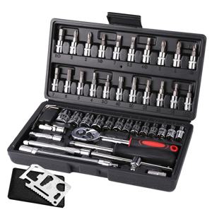 TEMU 카템 차량용 가정용 공구 세트 복스 46종+다용도 미니 카드툴 세트