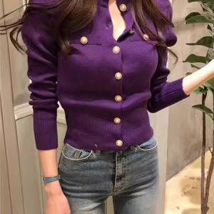 TEMU 여성 추동 계절 긴팔 가디건 솔리드 슬림핏 라운드넥 진주버튼 데일리 캐주얼 5컬러 선택 가능 원단이 부드럽고 편안하며 슬림소녀 SLIM GIRL