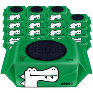 TEMU [대용량 가성비]센스 악어 물티슈 100매 20팩 (40g)