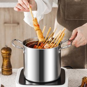 TEMU 304 스테인리스 파스타냄비 오뎅 냄비 세트 3.5L 대용량 유리뚜껑 튀김바구니 포함