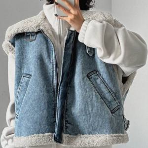 TEMU 2025년 가을/겨울 신상 데님 조끼 재킷