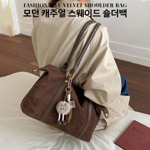 TEMU 스웨이드 빈티지 숄더백 여성 가방 가벼운 대학생 출근용 가방