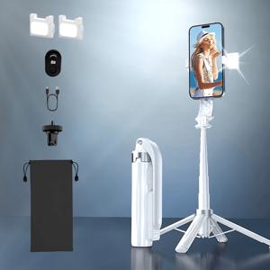 TEMU 셀카봉 사각대 휴대폰 셀카봉 삼각대 LED 뷰티 보광등 무선 블루투스 충전 스마트 리모컨