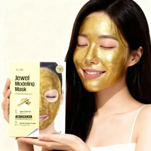 TEMU 글램 골드 주얼 마스크 글리터 겔 팩 피부에 반짝이는 광채 셀프 에스테틱 케어