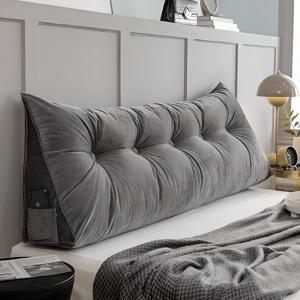 TEMU 프란다스 삼각 등받이 쿠션- 몸매 커브에 맞춤형 고급 삼각 웨지 쿠션, 탈부착 및 세탁 가능 커버, 침실 액세서리|인체공학적 디자인|부드러운 쿠션 베개, 침대용 베개，탈착식 커버, 부드러운 원단, 지퍼 잠금, 사이드 포켓, 다목적 사용 가능