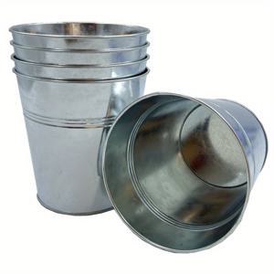 TEMU 발코니, 정원, 안뜰, 사무실, 파티 및 결혼식, 4.68x4.8x3.46 인치에 대 한 5pcs 아연 도금 양동이 금속 꽃 냄비 라운드 화분 식물 바구니