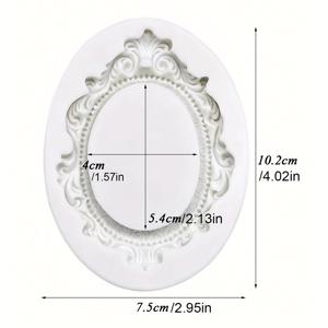 TEMU DIY 유럽 레트로 패턴 오발 프레임 석고 실리콘 몰드 에폭시 레진 도구 아로마 테라피 비누 석고 도자기 몰드 촛불 장식 도구 홈 크래프트 장식 장식품