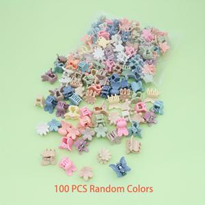 TEMU 귀여운 토끼와 꽃 머리핀 100개 세트 - 색상, 선물용 또는 일상복에 적합