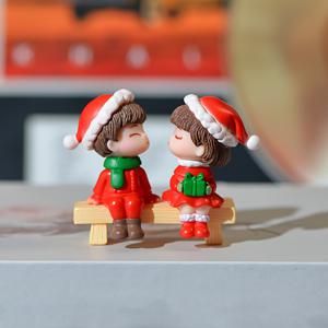 TEMU 2-3개 크리스마스 벤치 커플 조각상, 미니 수제품 사랑스러운 캐릭터 장식물, 휴가 시즌용 홈 액센트, 연인을 위한 로맨틱 선물, 축제적인 디스플레이 소품, 작은 테이블탑 피규어, 컴팩트한 décor, 추수감사절/할로윈/가을에 딱! 컬렉션