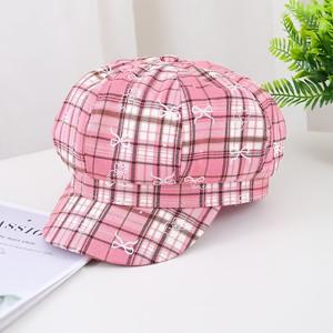 TEMU 여성용 패브릭 자카드 자수 팔각형 베레모, 넓은 챙 버킷햇, 영국 빈티지 화가 모자, 체크형 호박 모자, 리본과 곰돌이 프린트 뉴스보이 모자, 남녀 모두에게 적합. 비니 모자, 커플 디지털 프린트 모자, 캐주얼