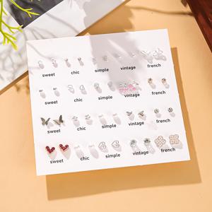 TEMU 40개입 우아한 하트 & 나비 귀걸이 세트 - 여성용 아연 합금 스터드, 웨딩 데일리 웨어, 스승의 날 졸업 선물, 연중 착용 가능 (코팅 없음)