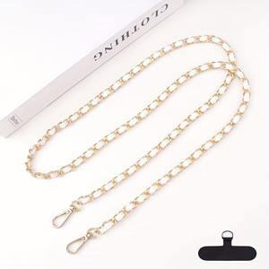 TEMU 알루미늄 체인 인조 가죽 휴대폰 끈 1개, 크로스바디 가방 걸이 체인용 47.24인치, 여행 액세서리, 친구를 위한 선물.