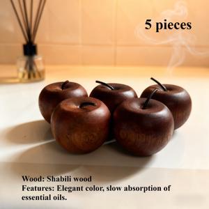 TEMU 3/5개 세트 - 다양한 색상, 천연 나무 사과 모양 아로마 디퓨저, 차량 및 홈 데코에 적합, 불연성, 배터리 불필요, 장시간 지속되는 휘발성 에센셜 오일, 우아한 선물 및 다양한 휴일 장식용, 룸 데코,스타일리시한 장식,장식용 디퓨저,향기 디퓨저,아로마 디퓨저,웰니스 애호가들