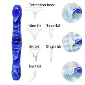 TEMU 5D 다이아몬드 페인팅 펜 수지 포인트 다이아몬드 펜 수제 도구 포인트 다이아몬드 헤드 멀티 펜 팁 액세서리 세트 네일 도구