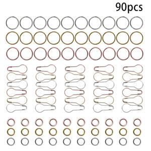 TEMU 90/135개 라운드 및 볼형 뜨개질 스티치 마커, 전기도금 링 마커. 실용적인 크로셰 잠금 액세서리. 귀금속 뜨개질 크로셰 마커, 스티치 링, 링 마커