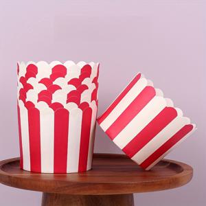 TEMU 50개 우아한 빨간색 줄무늬 종이 머핀 라이너 - 크리스마스 테마 컵케이크 베이킹 컵 (파티, 결혼식, 생일용) - 바닥 지름 2.36인치