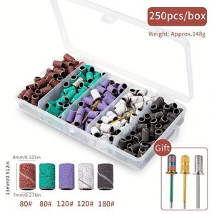 TEMU 네일 드릴용 샌딩 밴드 세트 - 프로페셔널 4색 굵은/가는 그릿 네일 샌딩 캡 (80#120#180#)