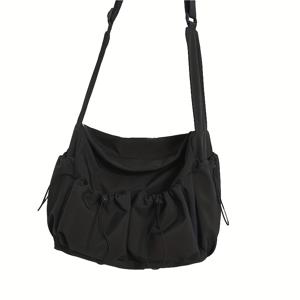 TEMU 아티스틱 여성용 숄더백, 단색 커플 트렌디 직장인 스타일 크로스바디 백, 남성용 니치 브랜드 메신저백