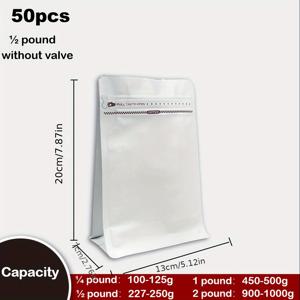 TEMU 50개 크래프트 종이 봉투, 팔각형 밀봉, 컬러 커피 & 간식 알루미늄 포장지, 전용 원두 차 패킷, 고양이 강아지 간식 | 밸브 없음