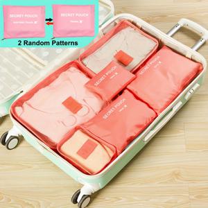 TEMU 6 Pcs 단색 컬러 다용도 수하물 가방 세트, 야외 여행용 다용도 방진 주최자