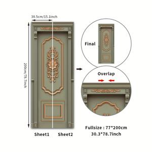 TEMU 녹색 꽃무늬 방수 벽지 - 30.3