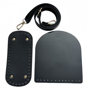 TEMU 1세트 핸드메이드 가방, PU 가죽 액세서리, PU 어깨끈, 바닥 가방, 커버, 광택 있는 세트 재료, DIY 크로셰, 수제 직조 가방, DIY 지갑 만들기