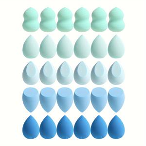 TEMU 30개의 메이크업 스펀지. 파운데이션 혼합용 뷰티 스펀지, 액체, 크림 및 파우더 완벽, 멀티 컬러 메이크업 스펀지, 라텍스 프리 건식 및 습식 파운데이션 메이크업, 모든 피부 타입에 적합