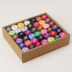 TEMU 홈 DIY 컬러 실 재봉틀 실 세트 42스풀 핸드 재봉 실 세트 1000야드 폴리에스터 402 재봉 실 커버 포함/미포함