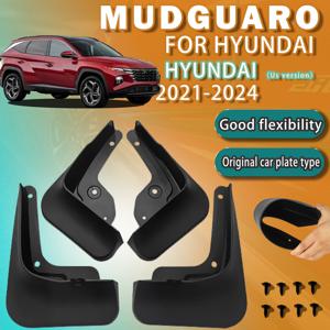 TEMU 현대 투싼 2021-2024용 4개 세트 머드가드, 내구성 있는 PP 소재, 스크래치 방지 전후 바퀴, 정밀 디자인 자동차 타이어 스플래시 가드