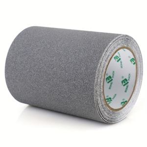 TEMU 보메이 팩 안티슬립 그립 테이프, 1 롤 그레이 안전 트랙션 테이프, 150mm x 10m, 계단, 욕실, 수영장 및 사무실 사용을 위한 방수 고무 접착제 - 80 그릿 표면, 플라스틱 호환