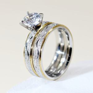 TEMU 스타일리시 골든 펄 샌드 커플 링 남녀용