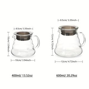 TEMU 400ml/600ml 가족 공유 냄비, 친구들과 커피를 공유하기에 완벽합니다. 내열성 고 붕규산 유리로 제작된 이 투명 커피 공유 냄비, 냄비라고도 불리우며, 개인 및 그룹 모두에게 적합합니다.