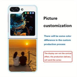 TEMU 갤럭시 Z 플립 6 라이트 폴딩폰 케이스 DIY 맞춤 제작 - 사진 커스터마이징 가죽 방탄 보호 케이스