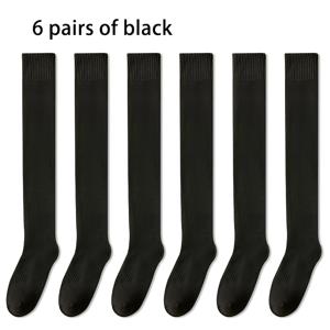 TEMU 3켤레 6켤레 가을 겨울용 오버 니즈 삭스 여성용 기모 안감 두꺼운 따뜻한 테리 허벅지 양말 JK 유니폼 하이 튜브 미끄럼 방지 롱 튜브 여성용 양말