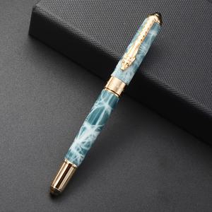 TEMU 고급 골드 드래곤 만년필, 섬세한 펜촉, 인체공학적 구리 소재, 클릭 오프 캡 잠금, 컨버터 포함 비즈니스 오피스 선물 펜, 2.6mm 잉크 주머니 호환 (잉크 미포함)