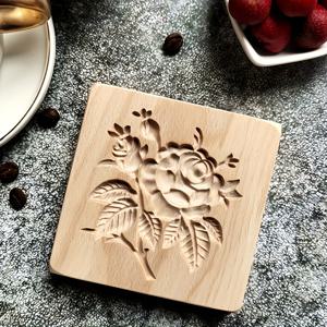 TEMU 목재 장미 쿠키 커터, 크리스마스, 추수감사절, 발렌타인데이, 어머니날 테마 샌드위치 쿠키 디자인