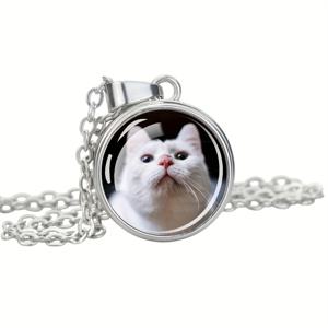 TEMU 맞춤 사진 로고 유리 돔 스냅 버튼 펜던트가 특징인 개인 맞춤 목걸이 1개. 남녀 모두에게 적합하며 기념 선물용으로 디자인된 창의적인 야광 주얼리입니다.