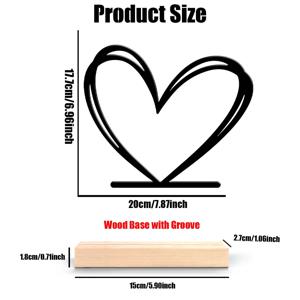 TEMU 1개 주철 하트 모양 금속 벽 장식 (나무 받침대 포함) - 보호 라인 스타일 로맨틱 홈 데코, 발렌타인데이, 크리스마스, 결혼식용, 전기 불필요, 친구와 가족을 위한 완벽한 선물, 크리스마스 장식, 추수감사절, 할로윈, 가을 홈 데코, 수집용 피규어