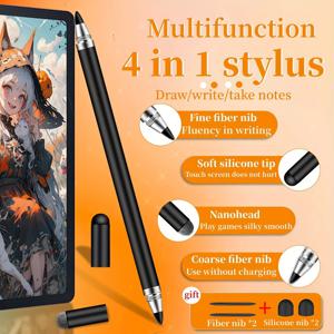 TEMU 펜, 4 in 1 유니버설 고감도 및 정밀한 미세 팁 터치 스크린 펜 아이폰/아이패드/프로/삼성/갤럭시/태블릿/킨드레/컴퓨터/파이어 태블릿