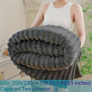 TEMU 럭셔리 인조 토끼 털 담요, 단색 심플 스타일 - 부드럽고 따뜻하며 편안한 소파, 침대, 사무실, 여행용 다목적 담요 - 선물용|이불|소파|원단