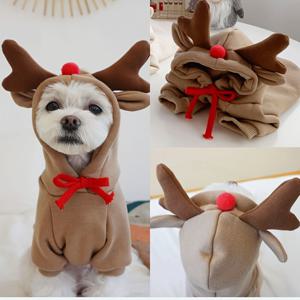 TEMU 가을, 겨울용 새로운 애완동물 의류, 사슴 모양의 강아지 후드티, 고양이 및 애완동물에게 크리스마스 및 기타 축제 행사에 적합합니다.