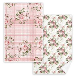 TEMU 분홍색 꽃 장미 줄무늬 분홍색 장미 무늬 주방 행주, 달콤한 홈 데코, 손 건조 티 타월, 흡수성이 뛰어나 요리, 베이킹, 욕실 청소, 물티슈에 적합합니다.