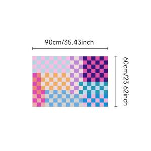 TEMU 플러시 모조 캐시미어 그라데이션 체크 무늬 지역 매트 - 부드러운 10mm 두께, 생동감 있는 무지개 색상, 안정성을 위한 비닐 백킹, 침실이나 거실 장식에 완벽, 거실용 러그