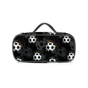 TEMU 축구 프린트 필통, 4가지 색상으로 제공, 양면 디자인 필통, 대용량 수납 지갑 카드 홀더.