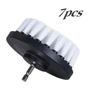 TEMU 3개/7개입 - 4인치(약 10.2cm) 흰색 드릴 브러시, 흰색 퀵 체인지 샤프트 특징, 전동 청소 브러시 세트, 자동차, 보트, 좌석, 카펫, 가구, 샤워 도어, 주방 및 욕실 청소에 적합