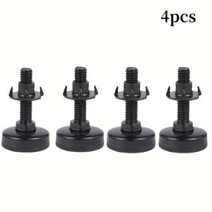 TEMU 4개의 헤비 듀티 조절 가능한 레벨링 발, 고탄소강 가구 다리 레벨러, T-너트 키트 포함, 캐비닛, 소파, 테이블 및 의자용 대형 받침대, 블랙 페인트 마감, 높이 조절 가능한 산업용 하드웨어 부품|발받침대